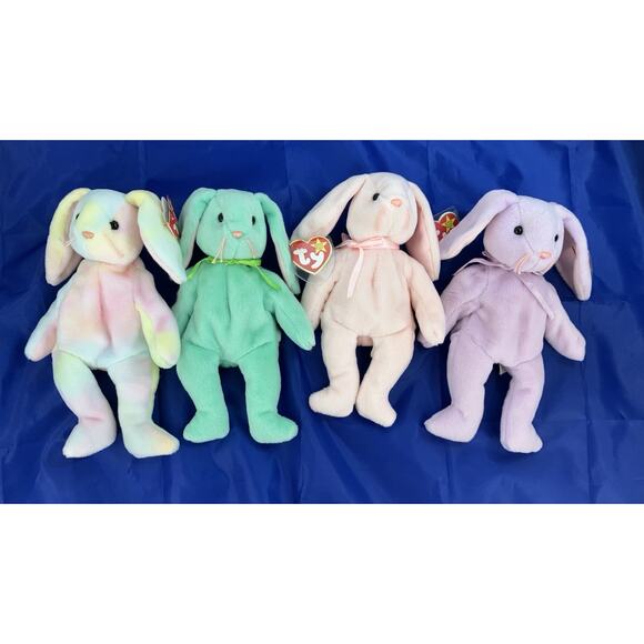 Ty Beanie Babies Bunny Bundle (4pcs) Hippie, Hippity, Hoppity, And Floppity. - Picture 2 of 16